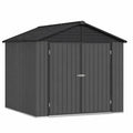 Metalowy domek ogrodowy 2,57m x 2,12m x 1,73m stal szary