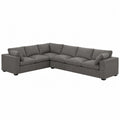 Sofa narożna modułowa szara 300x300 cm tkanina