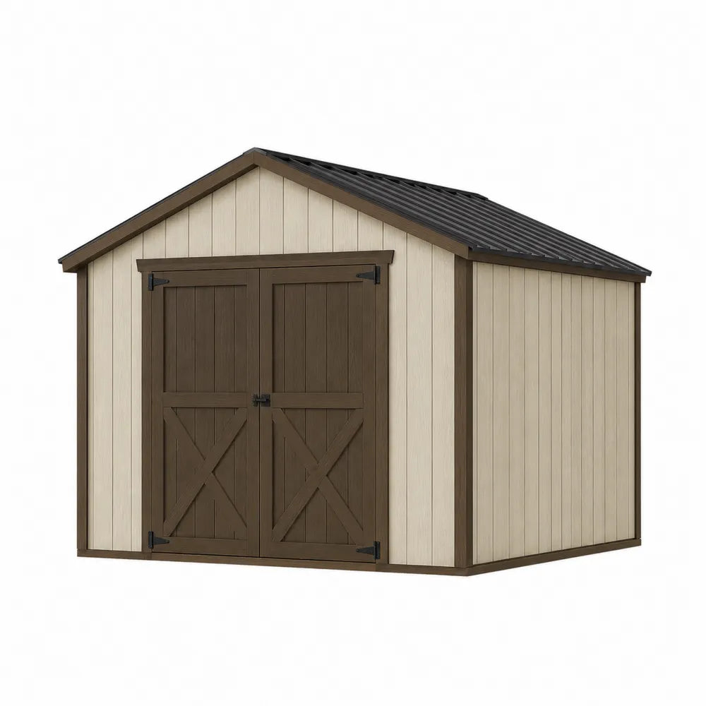 Domek ogrodowy z drewna i metalu 350x300 cm