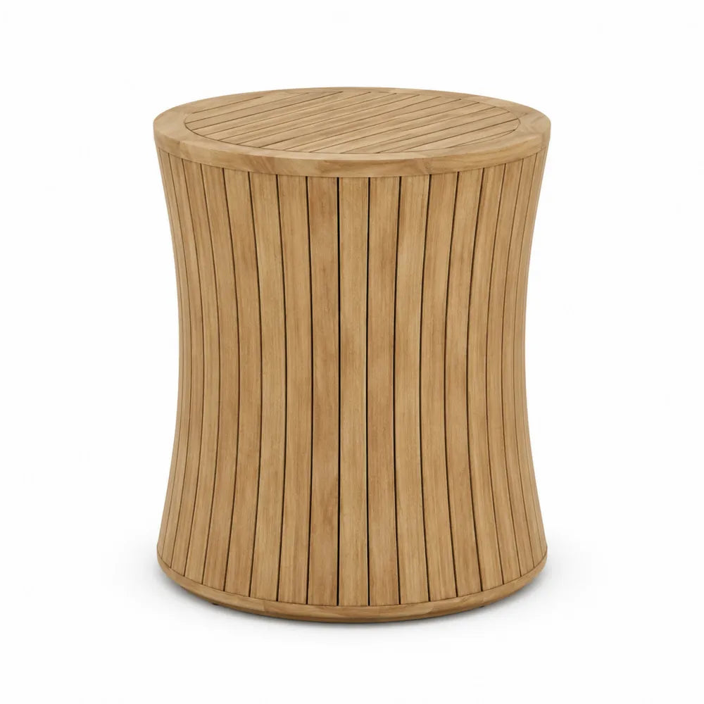 Stolik z drewna tek o średnicy 35 cm