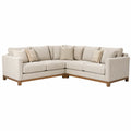 Narożna sofa modułowa z tkaniny lnianej beżowa 250x200x85 cm