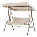Huśtawka ogrodowa metalowa 3-osobowa beżowa