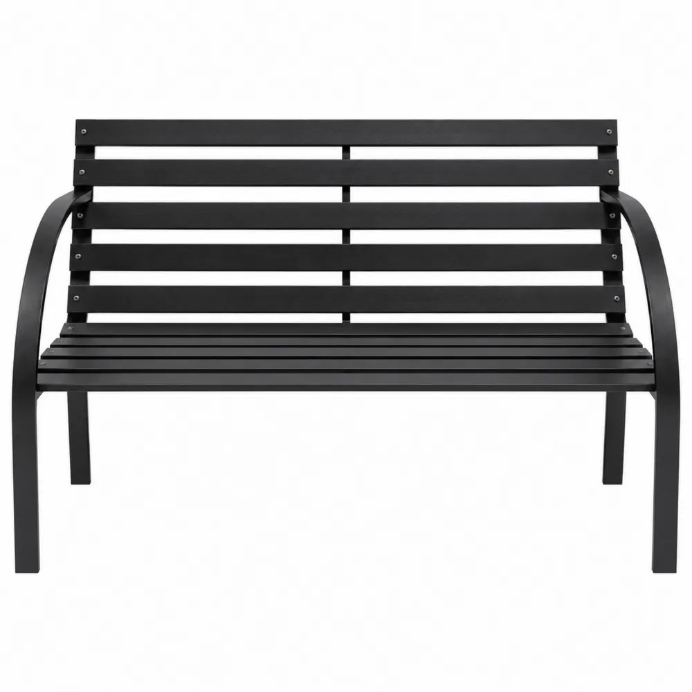 Ławka metalowa czarna stalowa 122x58x80 cm