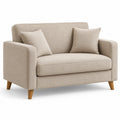 Sofa dwuosobowa lniana beżowa