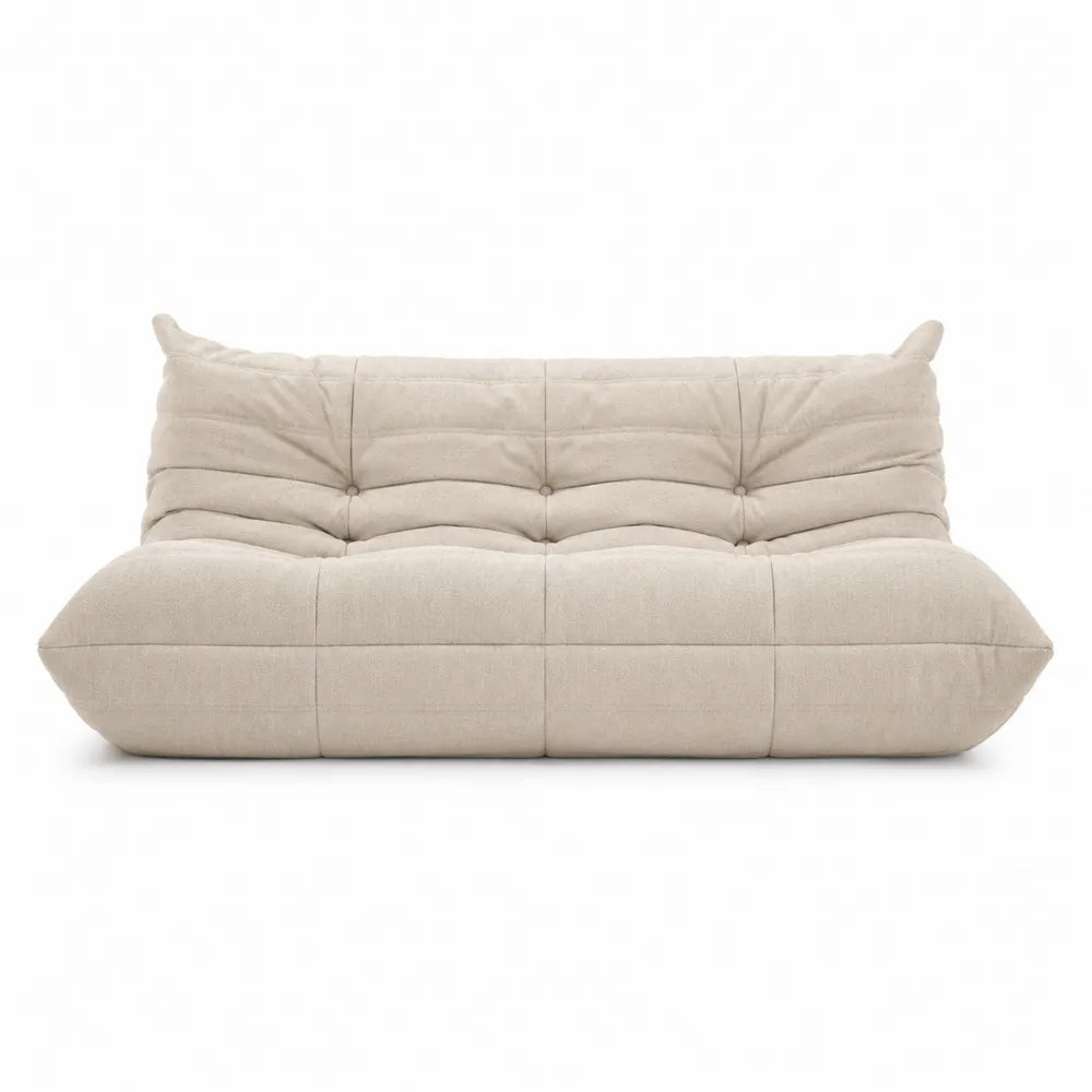 Sofa modułowa 3-osobowa tkanina beżowa