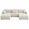 Modułowa sofa narożna materiał boucle beżowy