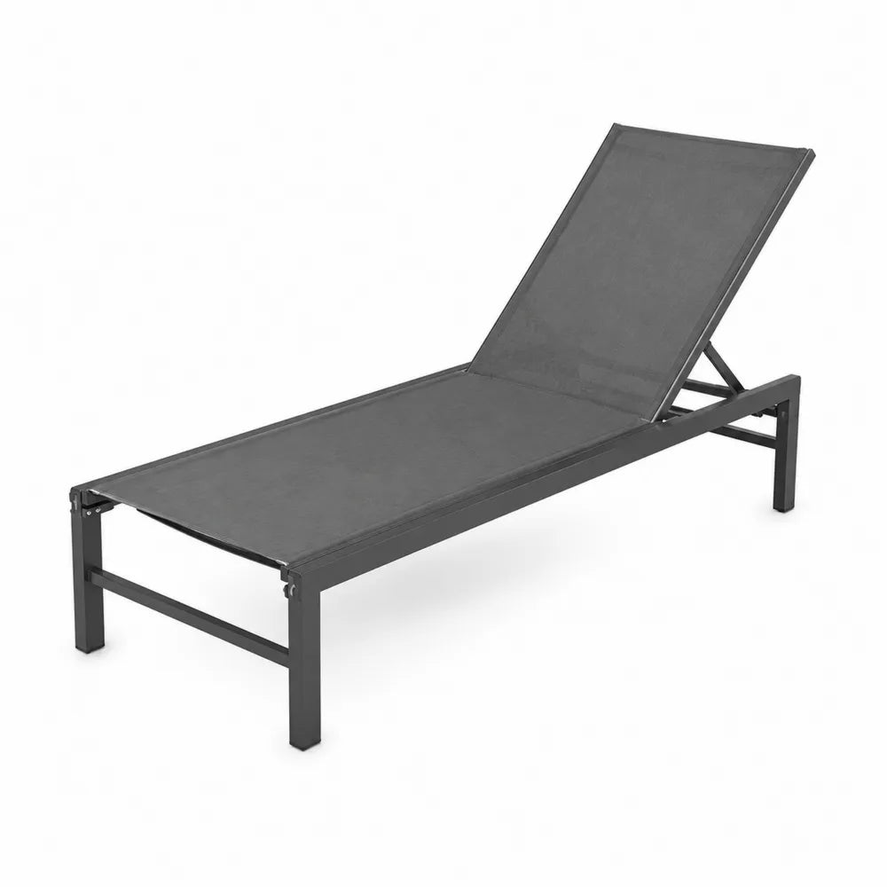 Leżak aluminiowy szary z regulacją